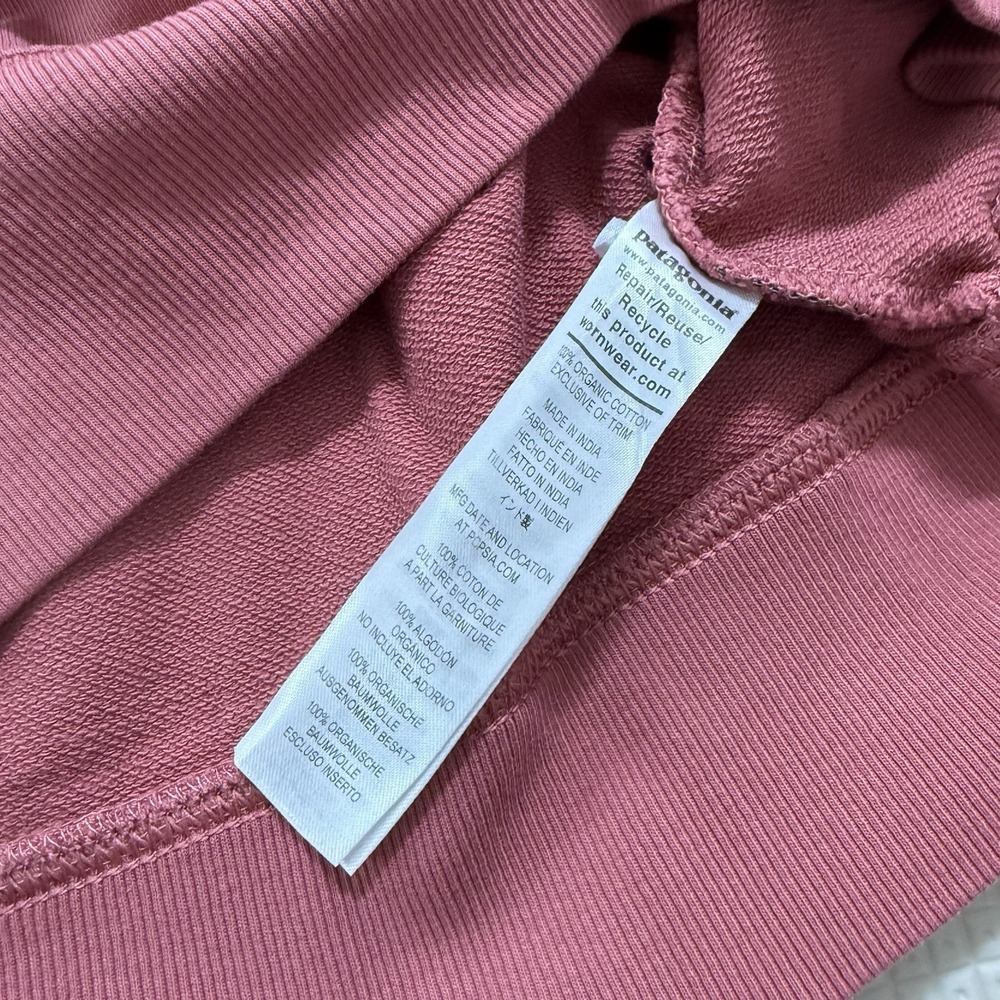 Patagonia Alpine Icon Regenerative Cotton Crewneck Sweatshirt Sz L Rose Pink - Picture 5 of 7